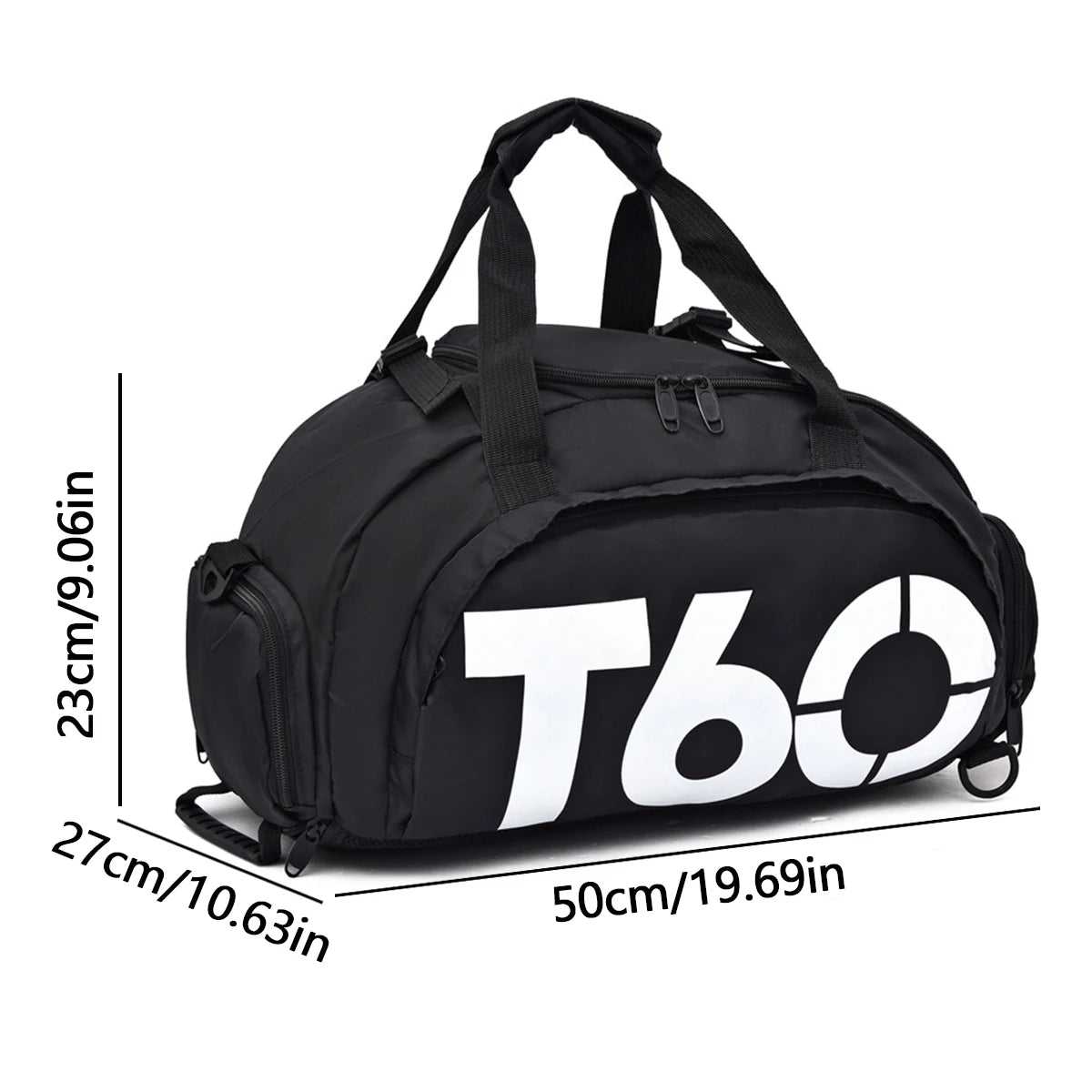 T60 Waterproof Gym Bag for Men & Women – Ultralight Fitness Sports Bag, Yoga, Travel, Large Backpack